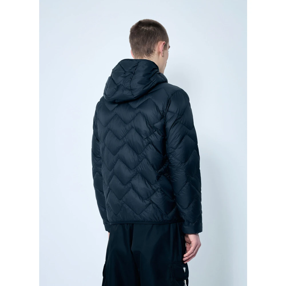 Moncler Zigzag Gewatteerde Hooded Donsjas Black Heren