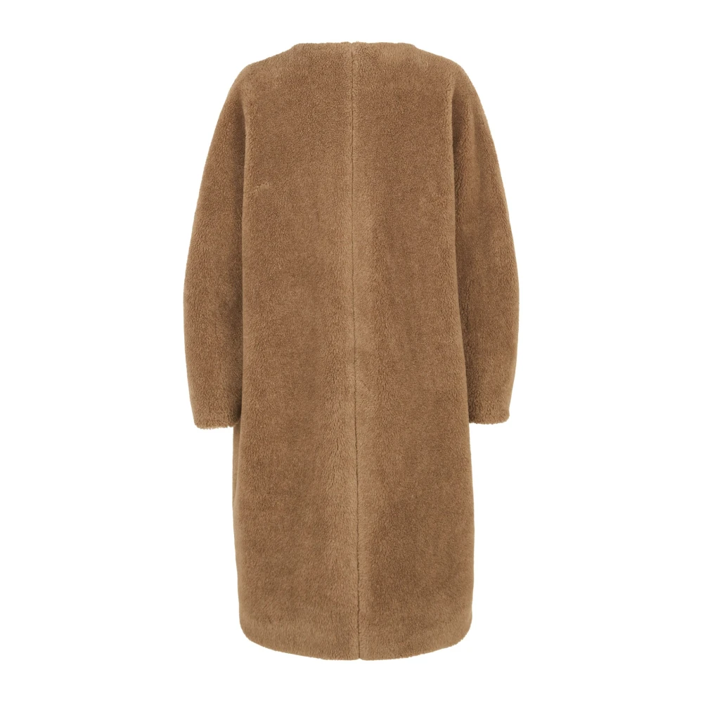 Cortana Bruine Wol en Zijde Oversized Jas Brown Dames
