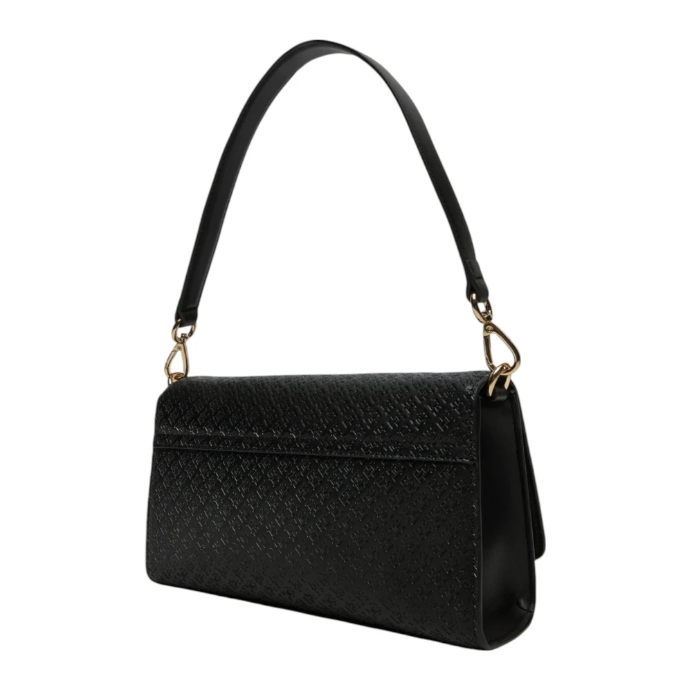 Tommy Hilfiger Zwarte Clip Sluiting Dames Handtas Black Dames