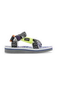 Sandali depassali in tessuto multicolore