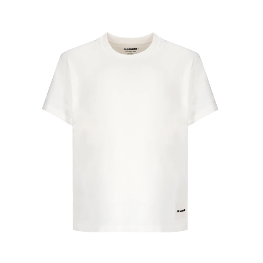 Jil Sander Vrouw Wit Tops Dames, L, Katoen, 3-Pack T-Shirtset Met Korte Mouwen
