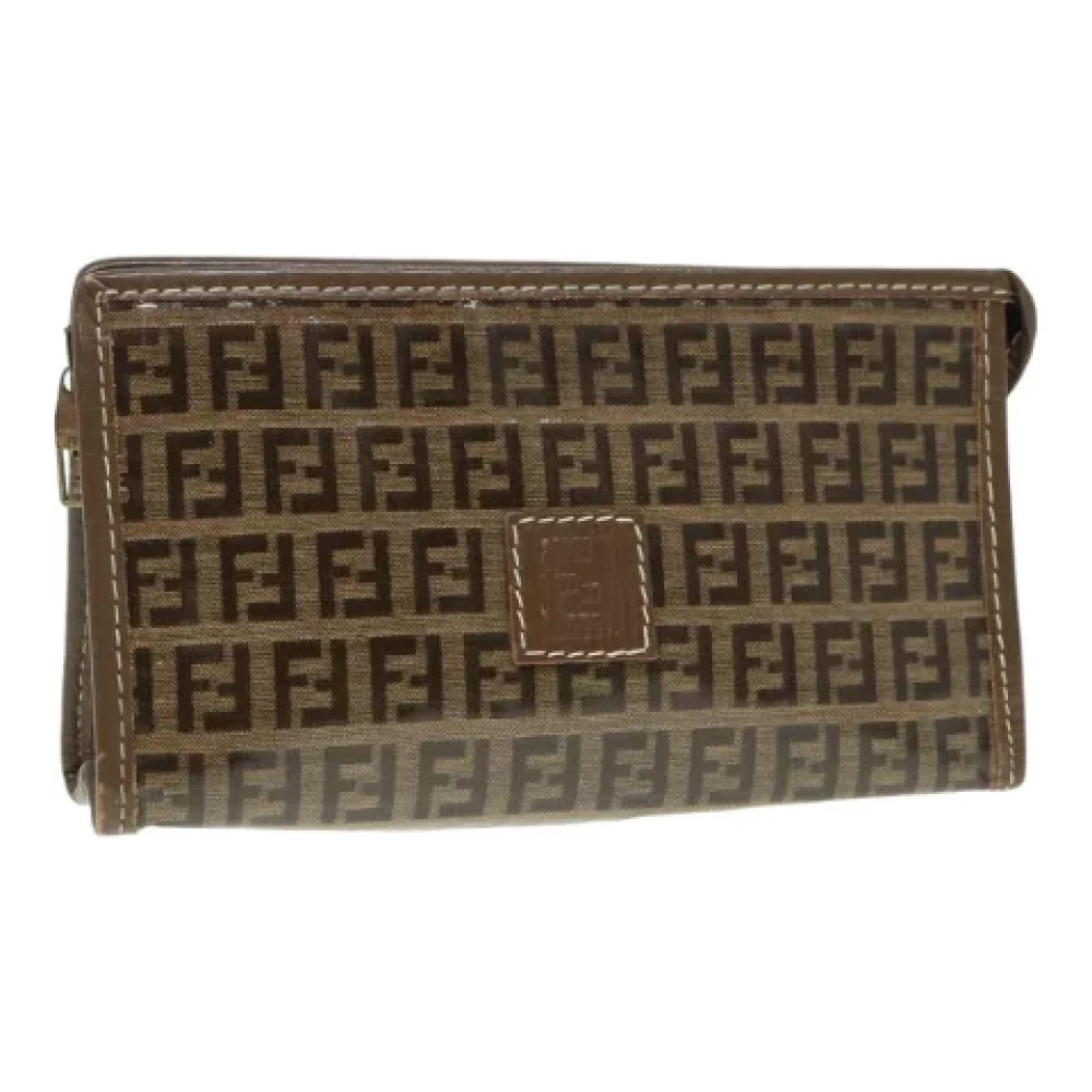 Fendi Vintage Pre-owned Canvas pouches Brown Dames