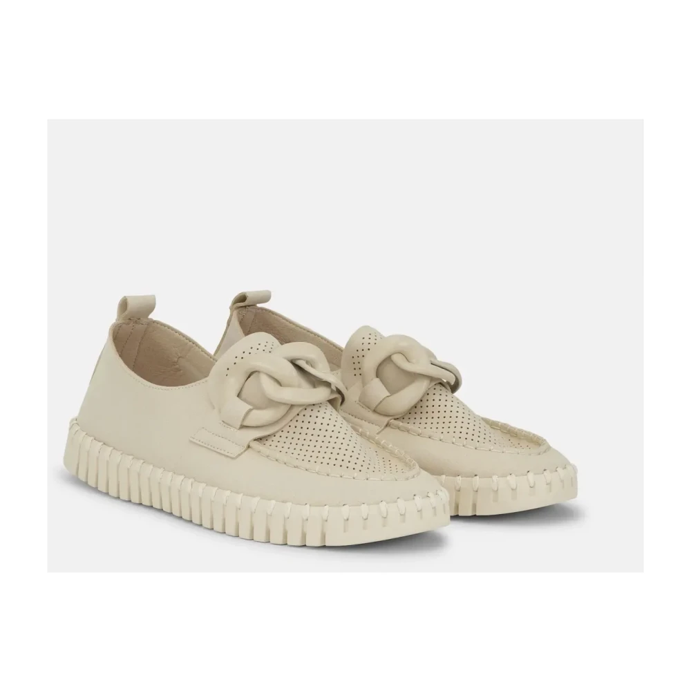Ilse Jacobsen Hornbæk Tulip 3884 Knit Slip-on Dames Schoenen Beige