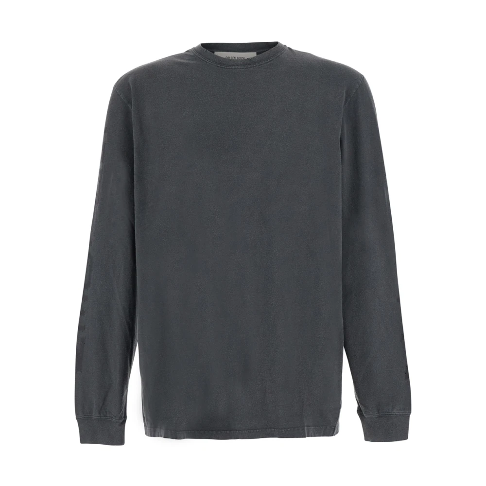 Golden Goose , Long Sleeve T-Shirts, Male, Gray, S, Long Sleeve T-Shirt