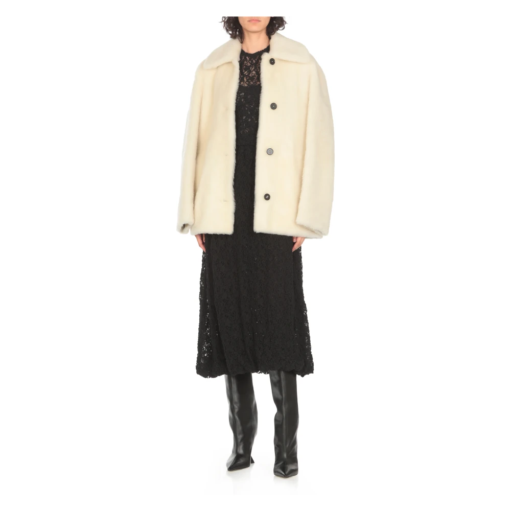 Jil Sander Zwarte Kant Katoenen Rok Elastisch Black Dames