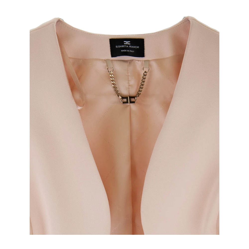 Elisabetta Franchi Gewatteerd kort jack met pofmouwen Pink Dames