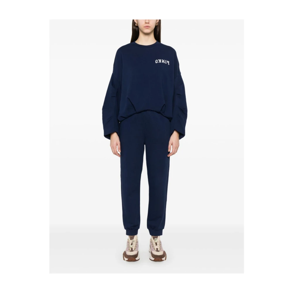 pinko Blauwe Trui met Plooien Blue Dames