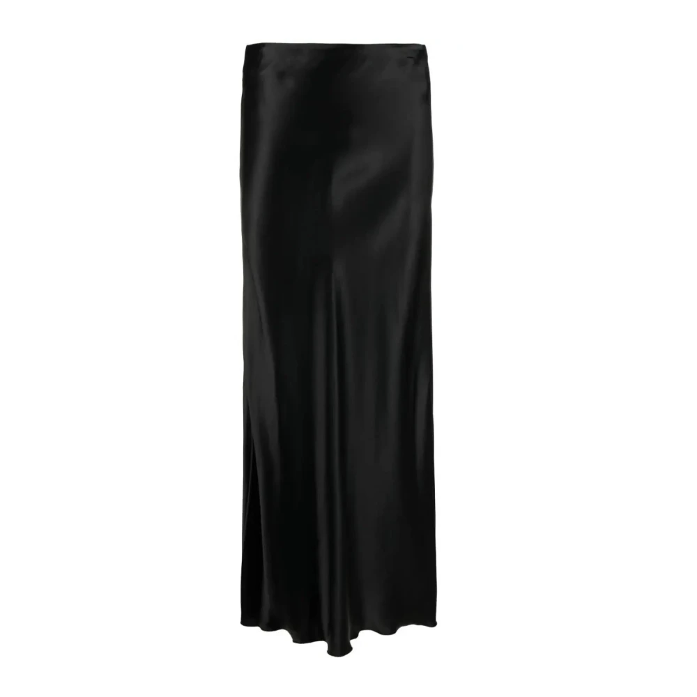 Forte Elegante Zwarte Satijnen Chic Rok Black Dames