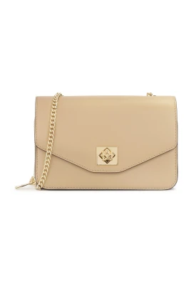 Beige dragspelsväska med lock