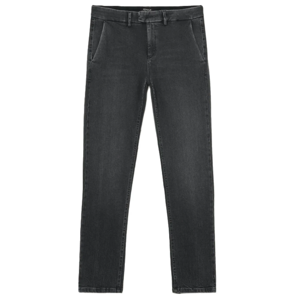 Dondup Reguliere Denim Jeans met knoopsluiting Black Heren