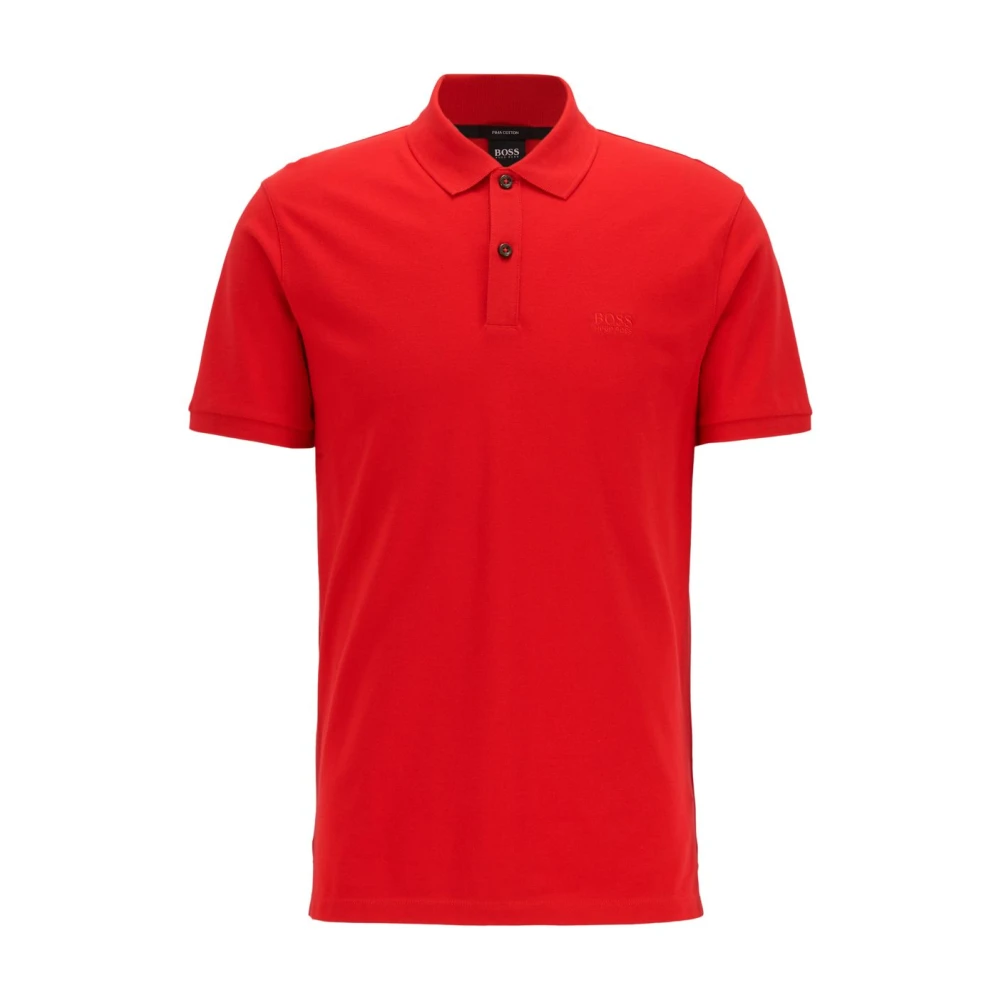 Hugo Boss Röd Pima Bomull Regular Fit Polo Red, Herr