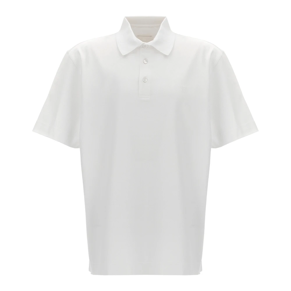 Givenchy Herr Vit Toppar M, Bomull, 4G Logo Cotton Polo Shirt