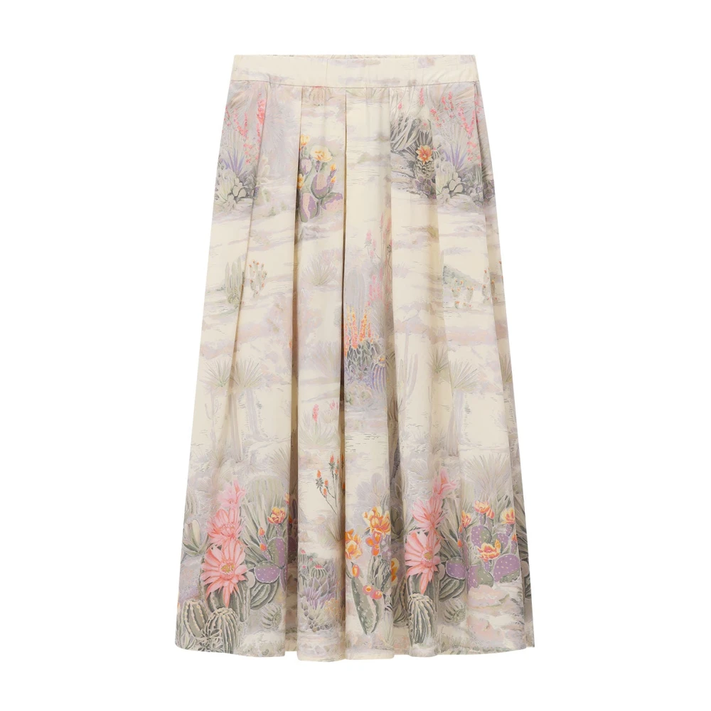 Riani Kvinno Multicolor Kjolar Dam, M, Bomull, Pleated Midi Skirt