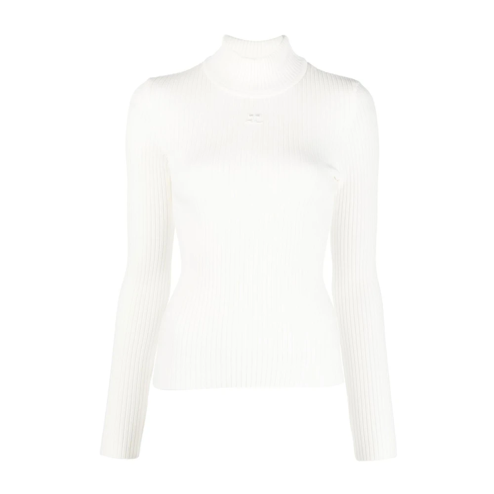 Courrèges Gebreide Jumper Shirt White Dames
