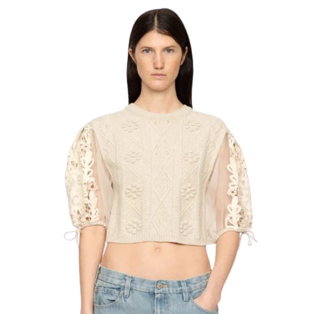 Sea NY Stijlvolle Combo Sweater Beige Dames