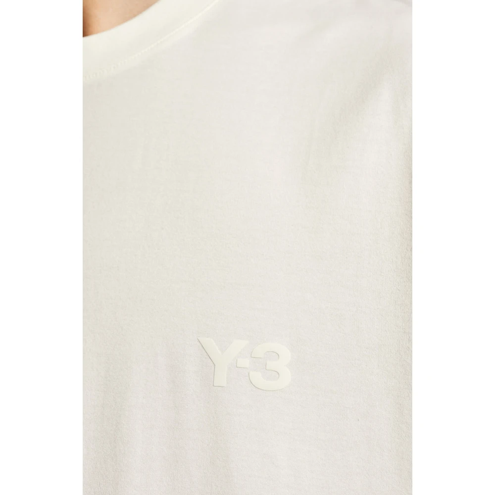 Y-3 T-shirt met logo Beige Heren