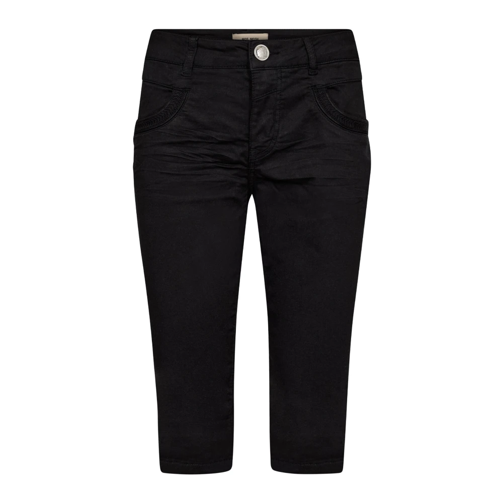 MOS MOSH Zwarte Treasure Broek met Mid-Rise Taille Black Dames