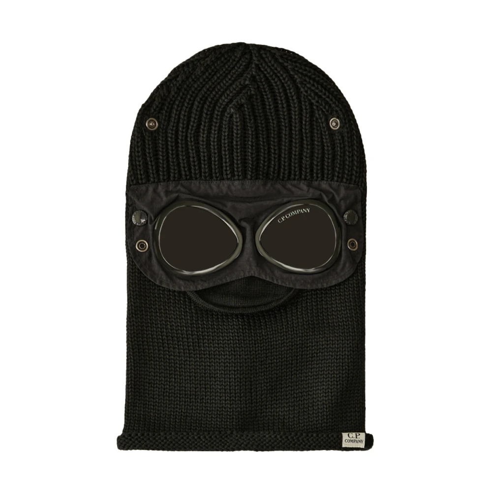 C.P. Company Merino wol Balaclava Goggle Hoed Black Heren