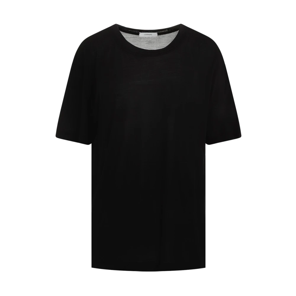 Lemaire Zwart Zijden Crew Neck T-shirt Black Dames