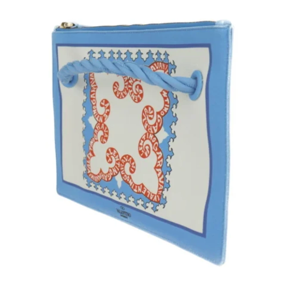 Valentino Vintage Pre-owned Canvas clutches Blue Dames