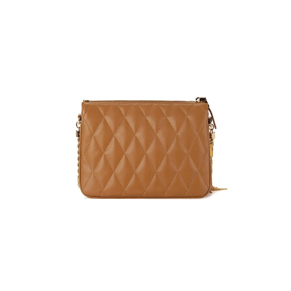 Elisabetta Franchi Gewatteerde Schoudertas in Karamel Beige Dames