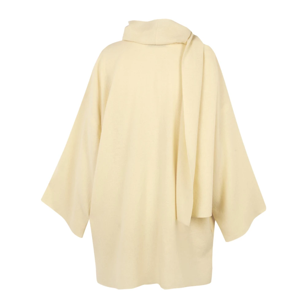 Cortana Yak Wol Shawl Kraag Jas Beige Dames