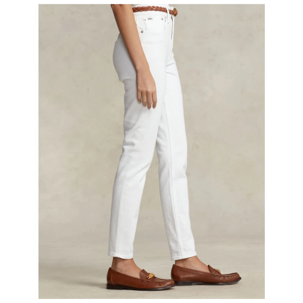 Polo Ralph Lauren High-Waisted Skinny Jeans White Dames