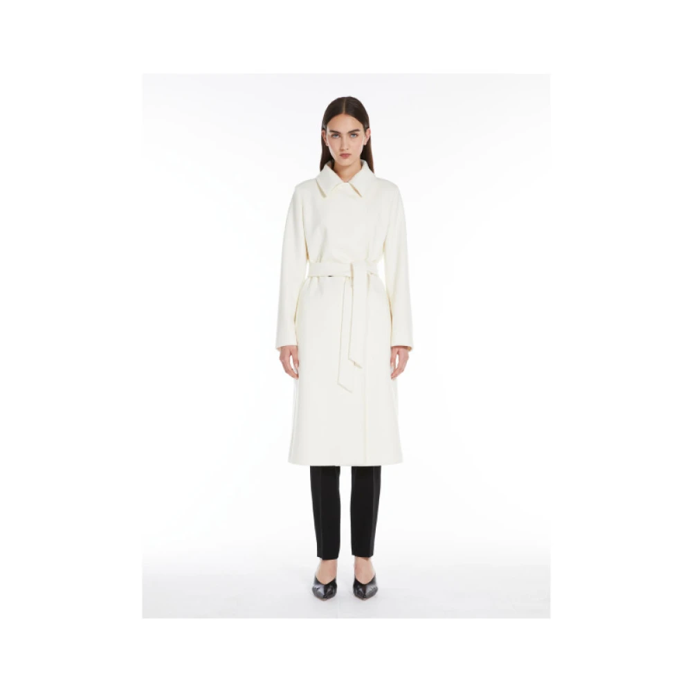 Max Mara Wollen Omslagjas White Dames