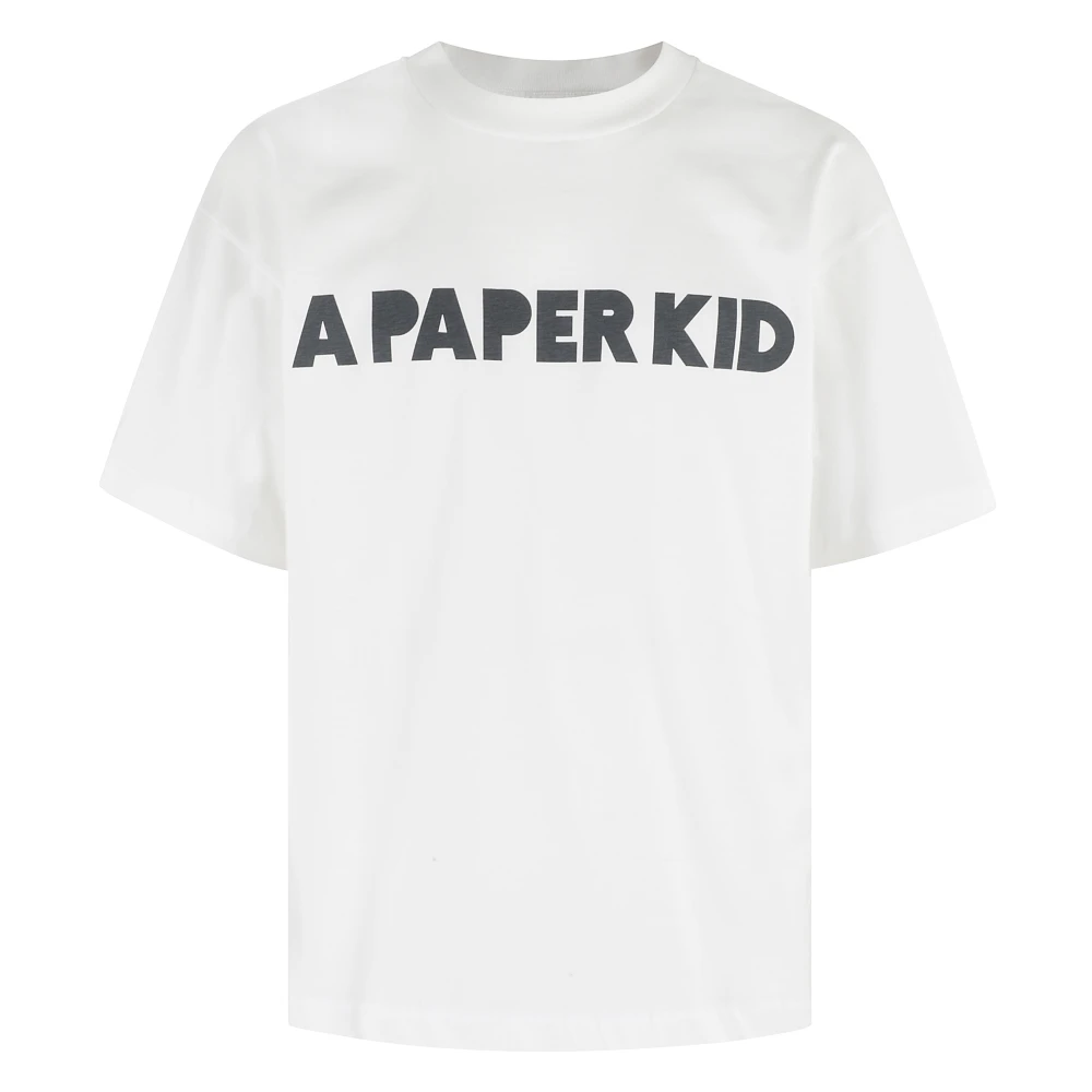 A Paper Kid Casual katoenen T-shirt White Heren