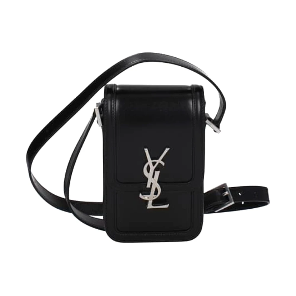 Saint Laurent Stijlvolle leren crossbodytas Black Heren