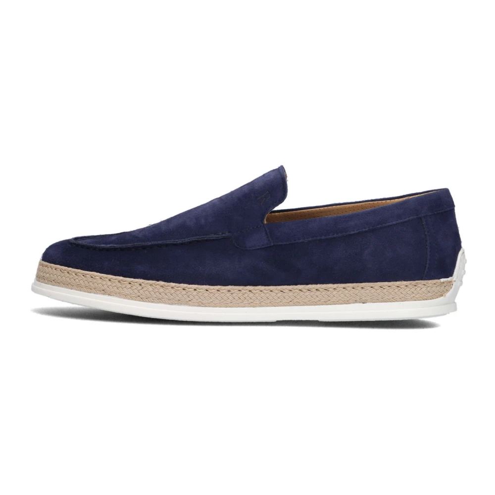 Giorgio Mannelijk Blauw Schoenen Heren, 43 Eu, Suède, E Suède Loafers Met Beige Zool