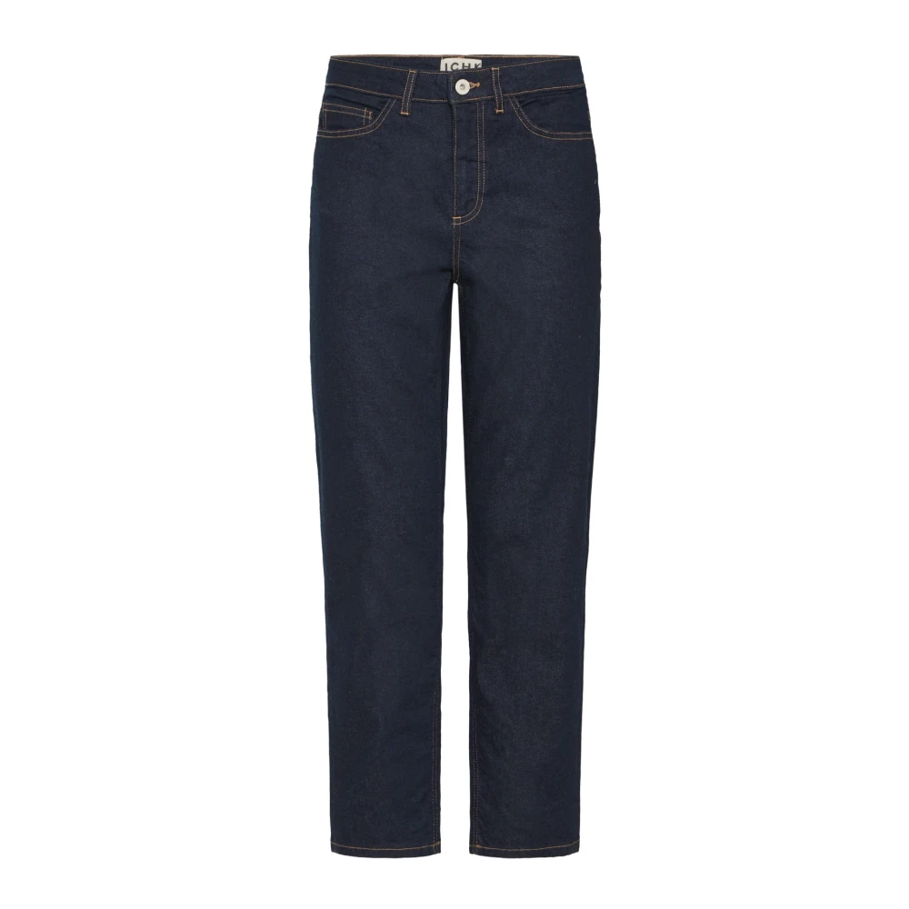 Ichi Women's Blue Cropped Jeans, W29, Authentic Denim Straight Leg Jeans