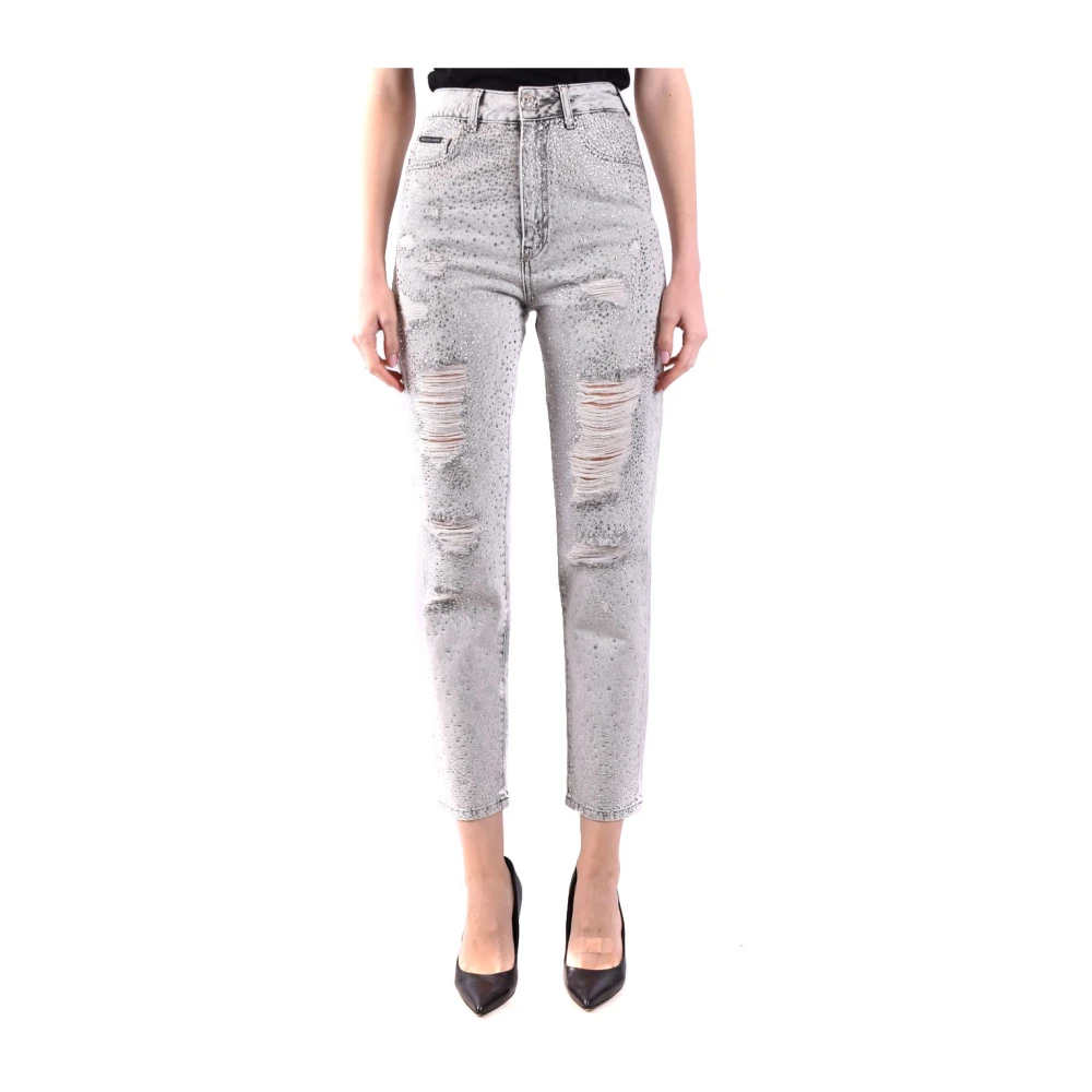 Philipp Plein Denim Jeans voor Dames Aw23 Gray Dames