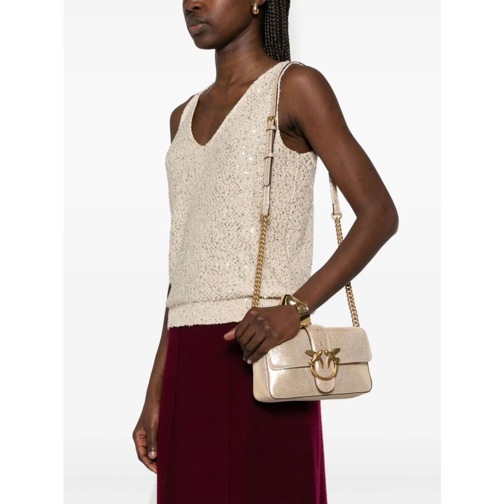 pinko Gouden Ketting Schoudertas Yellow Dames
