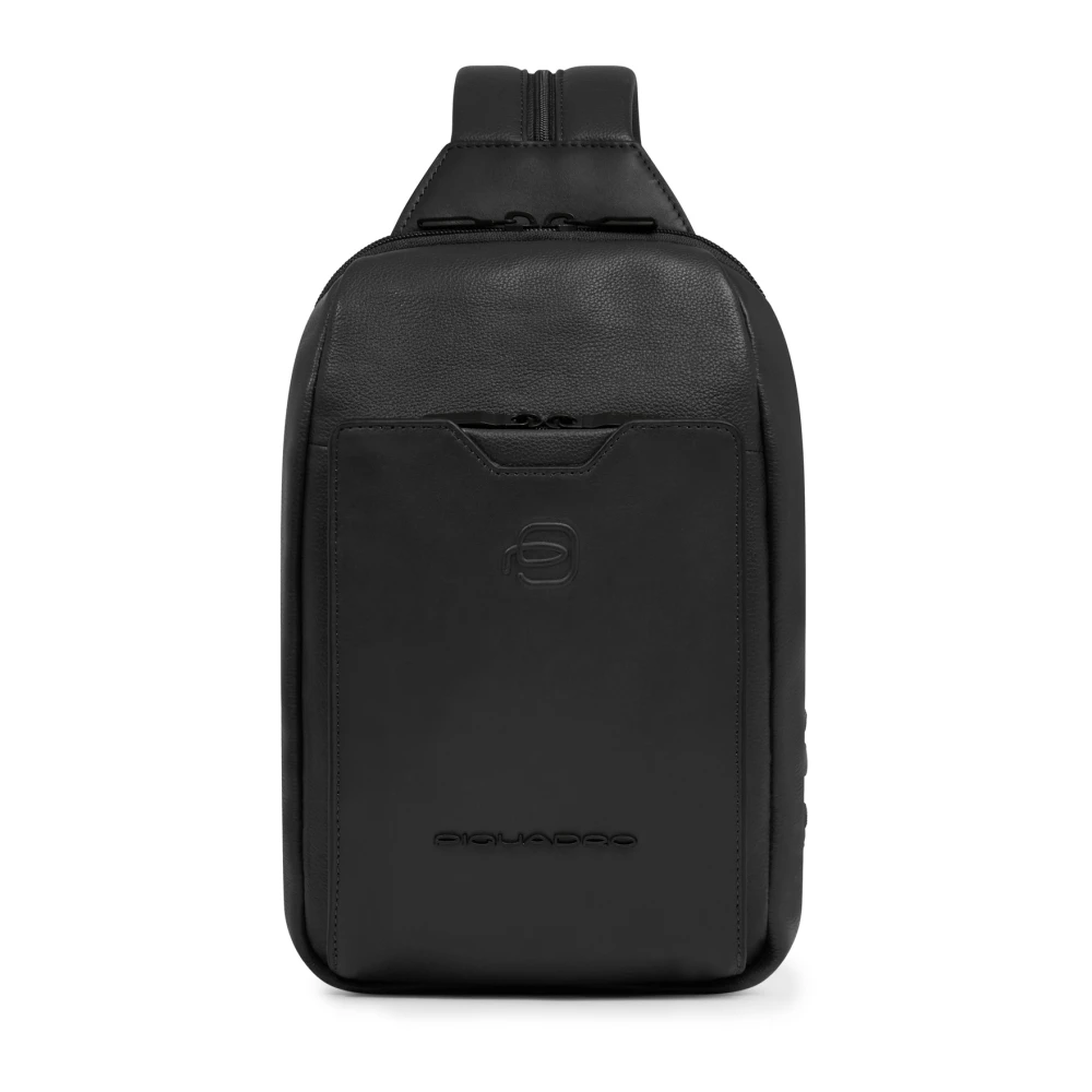 Piquadro Mannelijk Zwart Tassen Heren, One Size, Katoen, Om Te Vormen Tot Sling Bag Rugzak