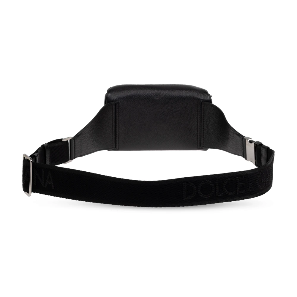 Dolce & Gabbana Leren heuptas Black Heren