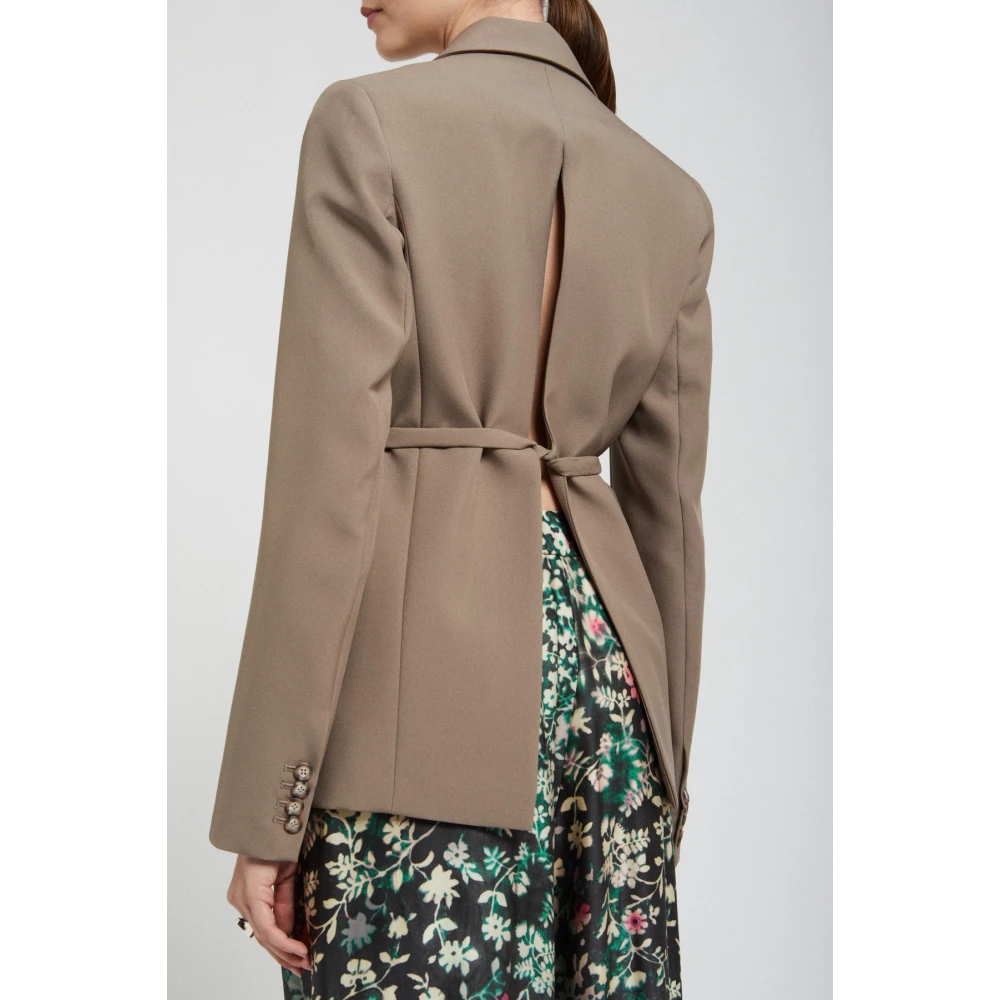 Ottod'Ame Elegante Dames 2-Knoop Blazer Brown Dames