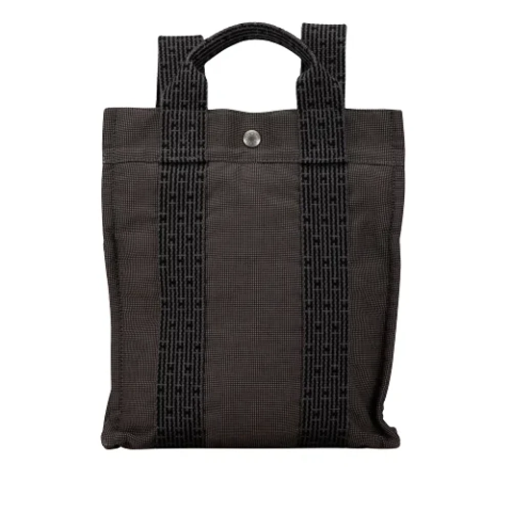 Hermès Vintage Pre-owned Canvas backpacks Gray Dames