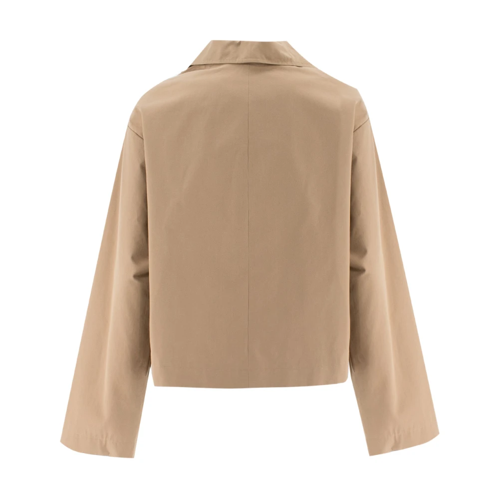 Fabiana Filippi Oversized Katoenen Jas met Voorzak Beige Dames