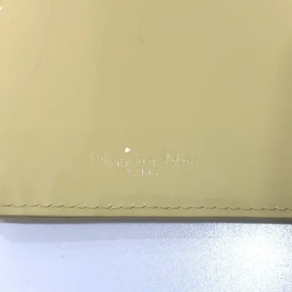 Dior Vintage Pre-owned Leather wallets Beige Dames