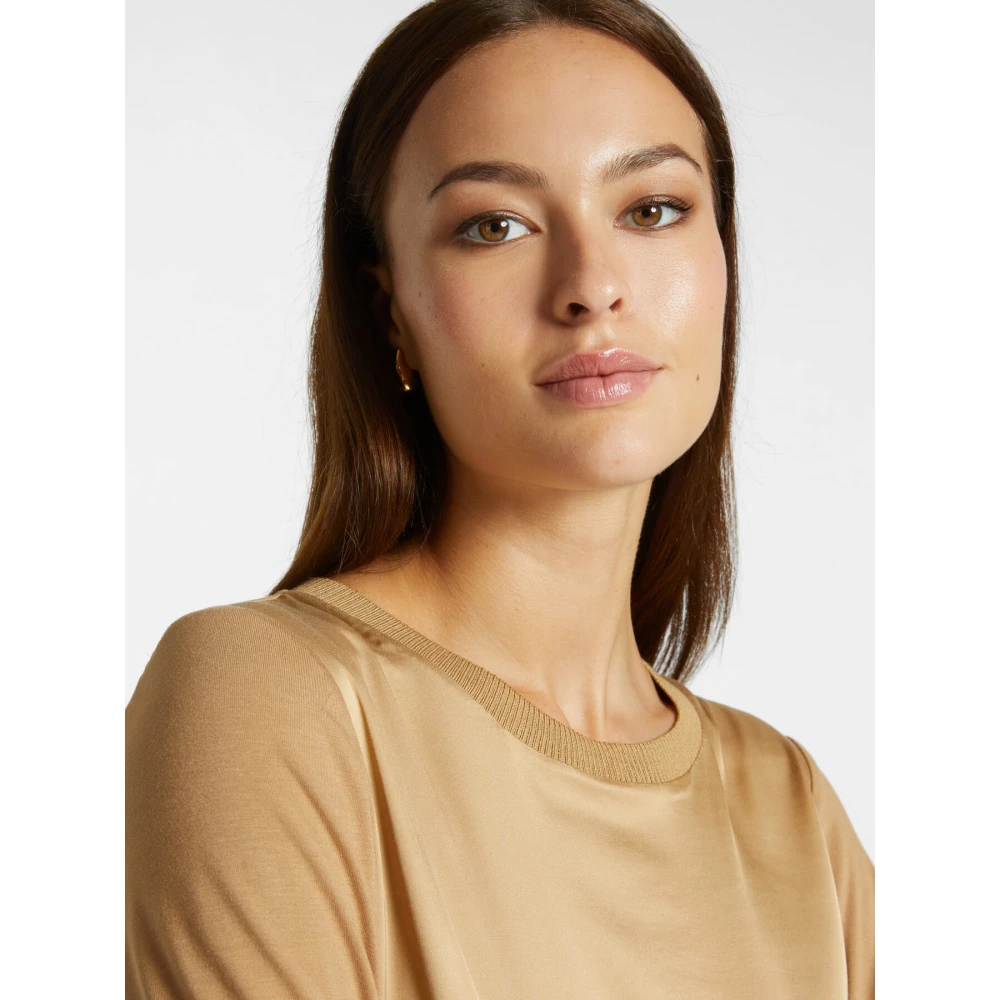 Elena Mirò Viscose T-shirt Brown Dames
