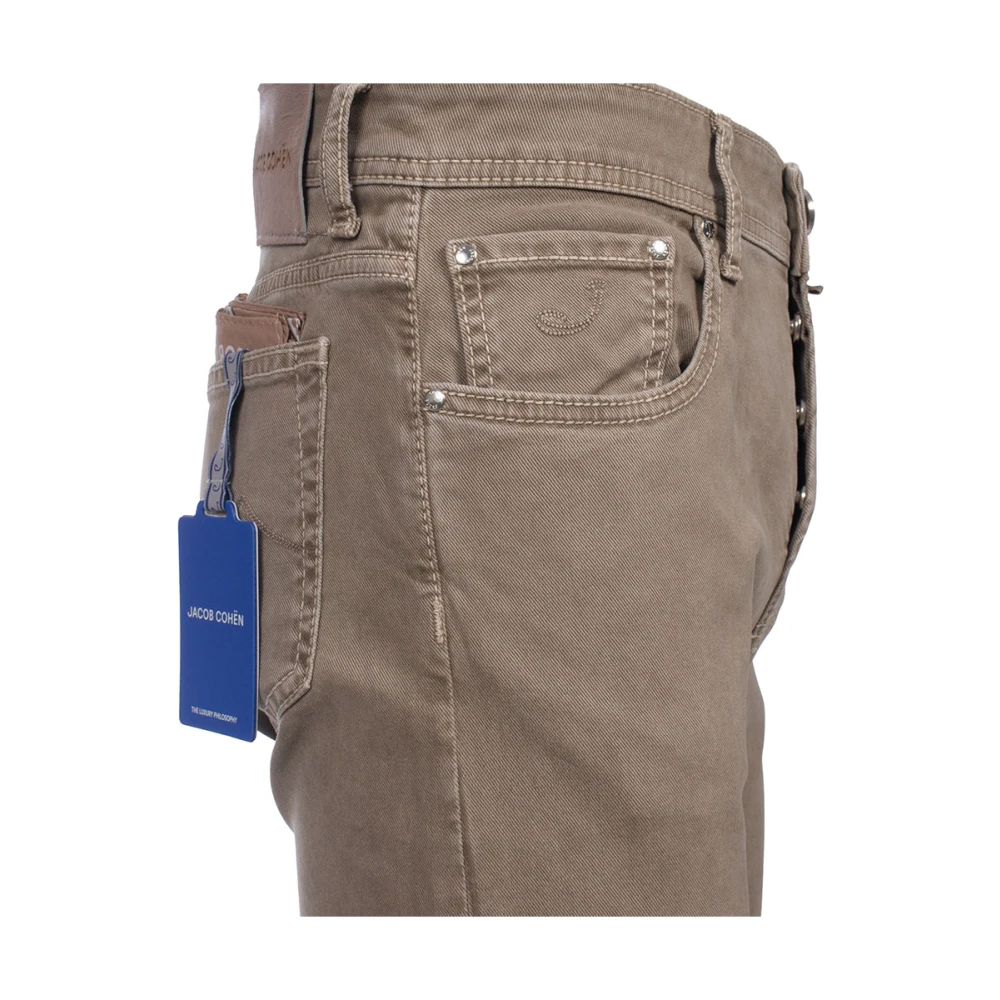 Jacob Cohën Slim Fit Bard Jeans met Geborduurd Logo Brown Heren
