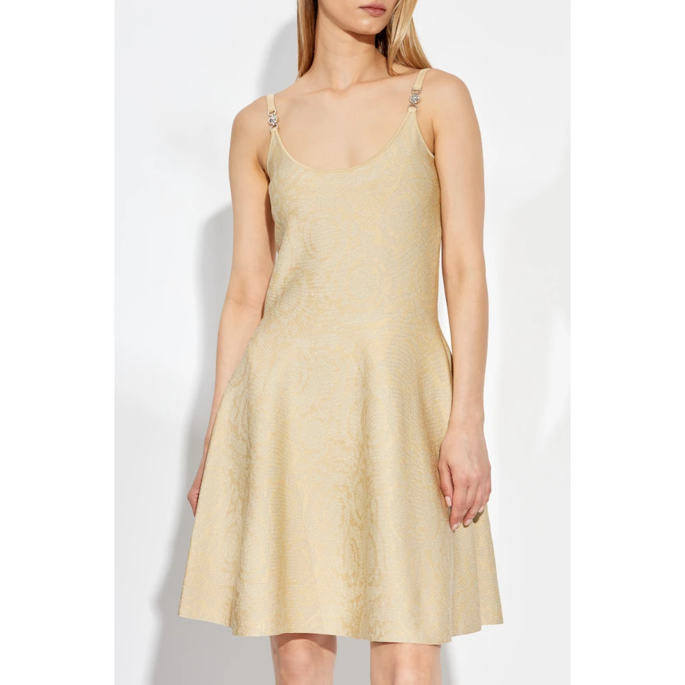 Versace Jurk met bandjes Beige Dames