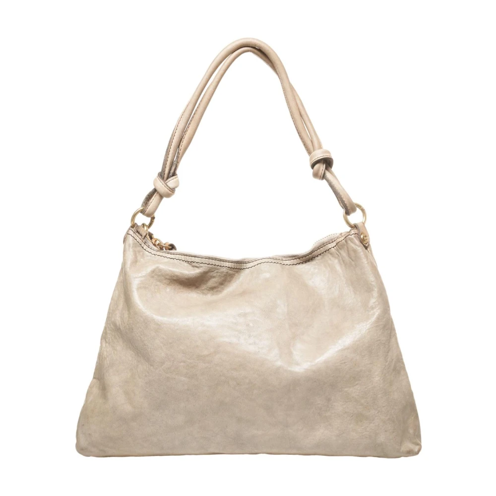 Campomaggi Grijze leren schoudertas Gray Dames