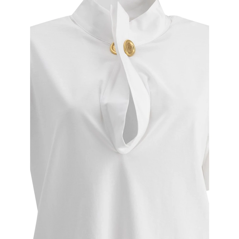 Givenchy Top met Hoge Hals en Strik White Dames