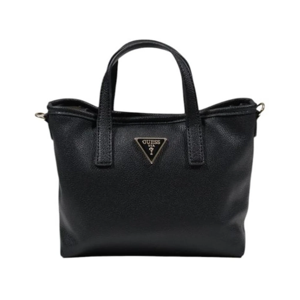 Guess Zwarte Polyurethaan Medium Handtas Black Dames