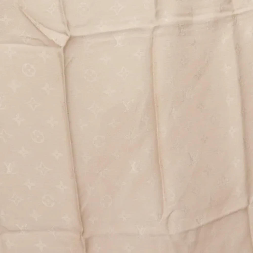 Louis Vuitton Vintage Pre-owned Silk scarves Beige Dames