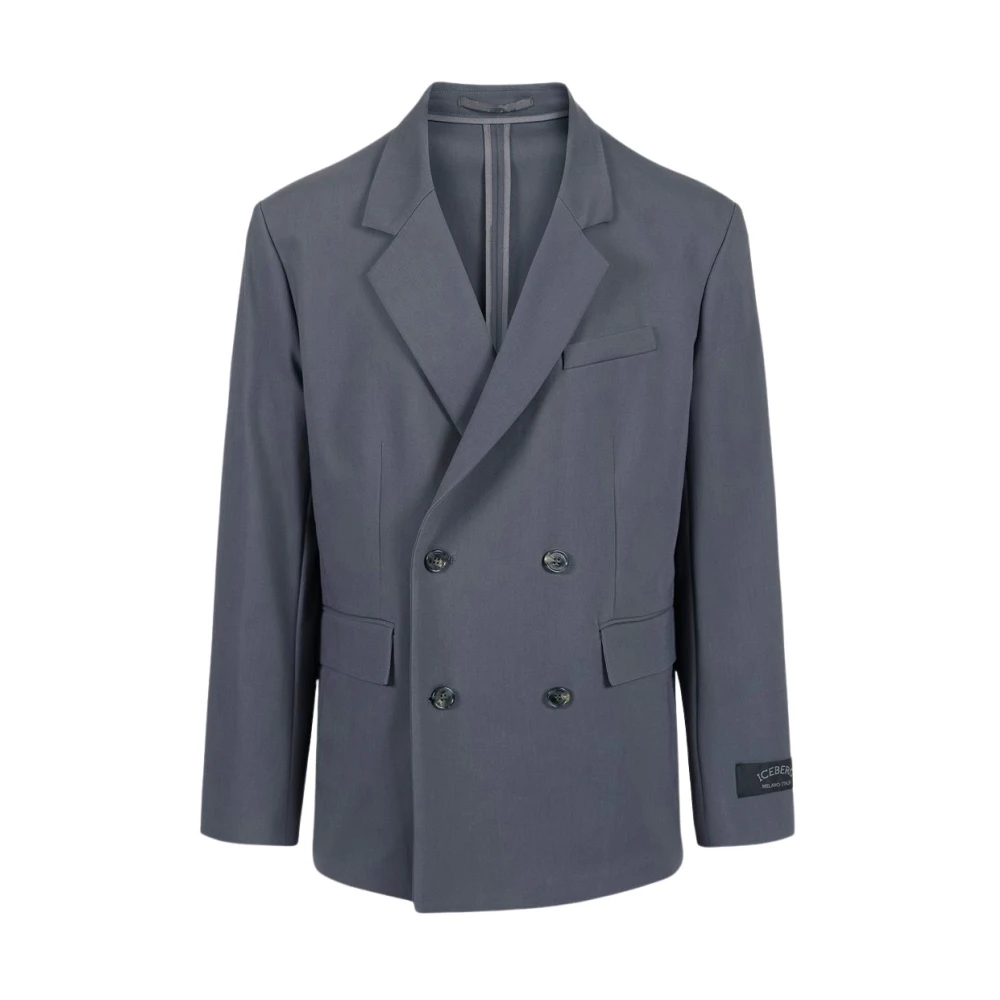 Iceberg Double-breasted jas van dubbel stretchstof Gray Heren