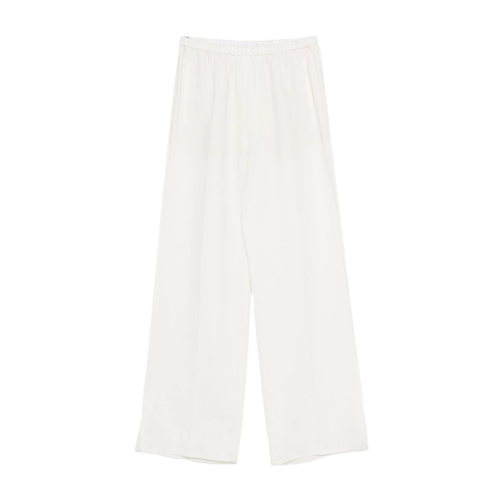 Forte Forte Women's White My Trousers Linen Trousers - Wide Trousers - L - Trousers