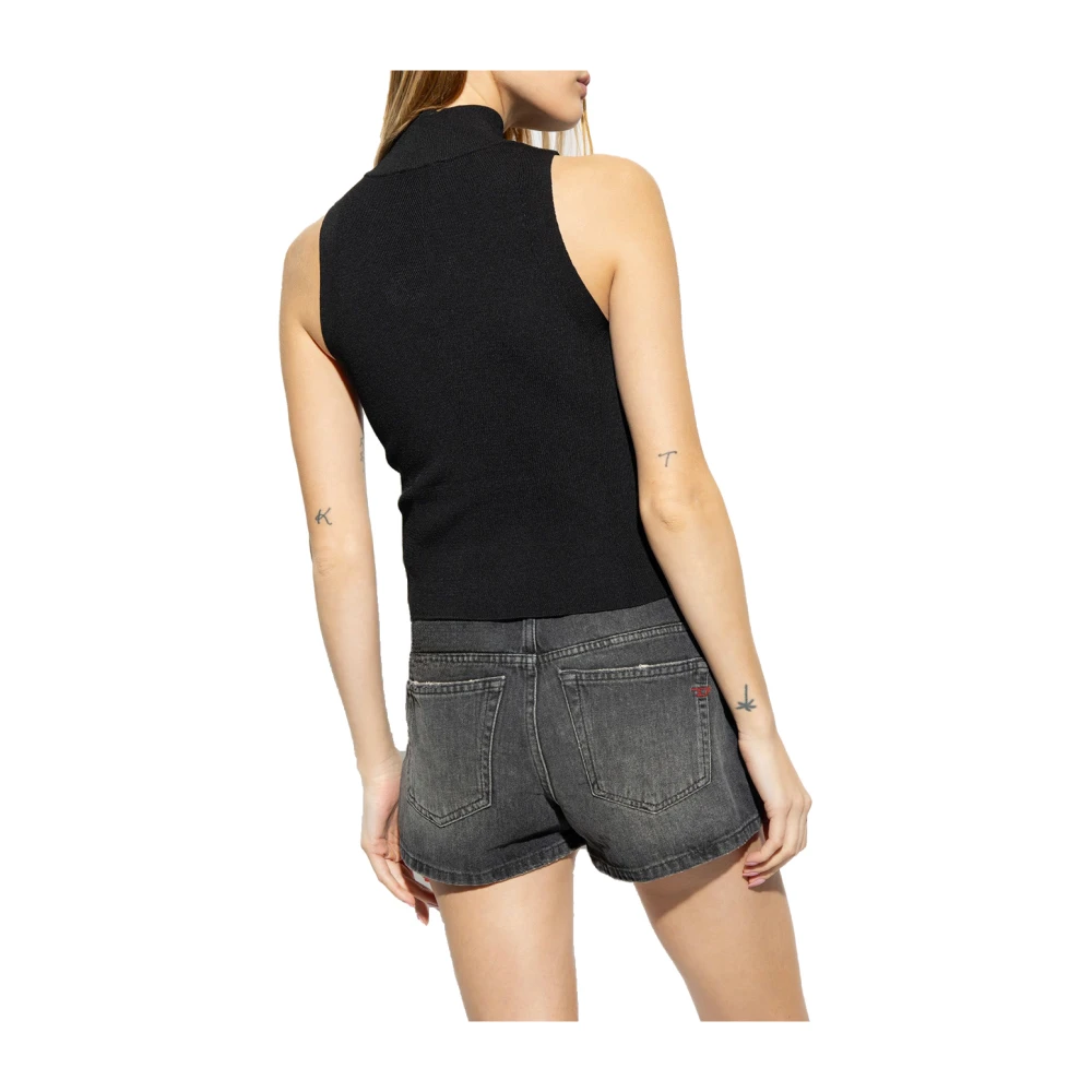 Diesel Zwarte Topkleding voor Vrouwen Ss24 Black Dames